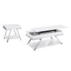 Contemporary Style White 1pc End Table High Gloss Finish Chrome Frame Gorgeous Living Room Furniture