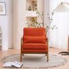 Oak Armrest Oak Upholstered Single Lounge Chair Indoor Lounge Chair Burnt Orange Color