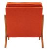 Oak Armrest Oak Upholstered Single Lounge Chair Indoor Lounge Chair Burnt Orange Color