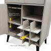 Modern Grey Wine Cabinet, Single Drawer, Single Cabinet with a removable wine rack