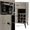 Modern Grey Wine Cabinet, Single Drawer, Single Cabinet with a removable wine rack