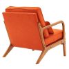 Oak Armrest Oak Upholstered Single Lounge Chair Indoor Lounge Chair Burnt Orange Color