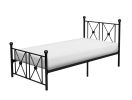 Black Finish Metal Frame 1pc Twin Platform Bed Modern Traditional Bedroom Furniture
