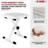 5 Core Keyboard Bench X Style Piano Stool Thick Padded Seat 16.3 to 19.6 inch Adjustable Keyboards Chair White - KBB 02 WH
