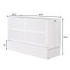 Queen Size Mobile Murphy Bed with Drawer and Little Shelves on Each Side,White