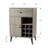 Modern Grey Wine Cabinet, Single Drawer, Single Cabinet with a removable wine rack