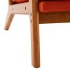 Oak Armrest Oak Upholstered Single Lounge Chair Indoor Lounge Chair Burnt Orange Color