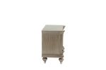 Luxury Classic Antique Silver / Champagne Finish 1pc Nightstand Storage Space Bedside Table Bedroom Furniture