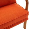 Oak Armrest Oak Upholstered Single Lounge Chair Indoor Lounge Chair Burnt Orange Color