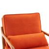 Oak Armrest Oak Upholstered Single Lounge Chair Indoor Lounge Chair Burnt Orange Color