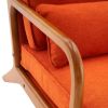 Oak Armrest Oak Upholstered Single Lounge Chair Indoor Lounge Chair Burnt Orange Color