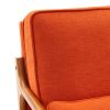 Oak Armrest Oak Upholstered Single Lounge Chair Indoor Lounge Chair Burnt Orange Color