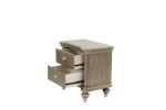 Luxury Classic Antique Silver / Champagne Finish 1pc Nightstand Storage Space Bedside Table Bedroom Furniture