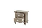 Luxury Classic Antique Silver / Champagne Finish 1pc Nightstand Storage Space Bedside Table Bedroom Furniture