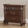 Traditional Antique Walnut 1pc Nightstand Bedroom Furniture Cherry Veneer 2-Drawers Hanging Pull Bedside Table