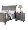 Contemporary Modern Look Antique Gray Oak Finish 1pc Nightstand Storage Space Bedside Table Oak Veneer Bedroom Furniture