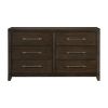 Contemporary Style Bedroom 1pc Dresser of 6 Drawers Dark Brown Finish Wooden Furniture Modern Look