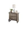 Luxury Classic Antique Silver / Champagne Finish 1pc Nightstand Storage Space Bedside Table Bedroom Furniture