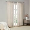 Faux Linen Rod Pocket and Back Tab Fleece Lined Curtain Panel(Only 1 Pc Panel)