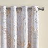 Grommet Top Printed Marble Metallic Total Blackout Curtain(Only 1 Pc Panel)