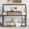 Twin over Twin House Bunk Bed with Built-in Ladder