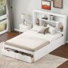 Full Size Platform Bed with Storage Headboard and 2 Drawers