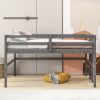 Wood Twin Size Loft Bed with Side Ladder