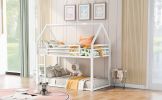 Twin over Twin House Bunk Bed with Built-in Ladder