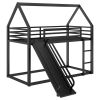 Twin over Twin House Bunk Bed with Ladder and Slide