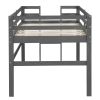 Wood Twin Size Loft Bed with Side Ladder
