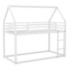 Twin over Twin House Bunk Bed with Built-in Ladder