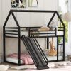 Twin over Twin House Bunk Bed with Ladder and Slide