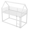 Twin over Twin House Bunk Bed with Built-in Ladder