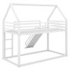 Twin over Twin House Bunk Bed with Ladder and Slide