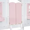 Twin over Twin House Bunk Bed with Roof , Window, Window Box, Door , with Safety Guardrails and Ladder
