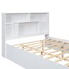 Queen Size Platform Bed with Storage Headboard and 2 Drawers