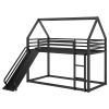 Twin over Twin House Bunk Bed with Ladder and Slide