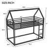 Twin over Twin House Bunk Bed with Built-in Ladder