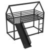 Twin over Twin House Bunk Bed with Ladder and Slide