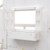 Twin over Twin House Bunk Bed with Roof , Window, Window Box, Door , with Safety Guardrails and Ladder
