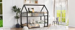 Twin over Twin House Bunk Bed with Built-in Ladder