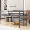 Wood Twin Size Loft Bed with Side Ladder