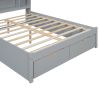 Full Size Platform Bed with Storage Headboard and 2 Drawers