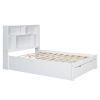 Full Size Platform Bed with Storage Headboard and 2 Drawers