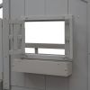 Twin over Twin House Bunk Bed with Roof , Window, Window Box, Door , with Safety Guardrails and Ladder
