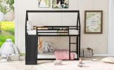 Twin over Twin House Bunk Bed with Ladder and Slide