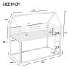 Twin over Twin House Bunk Bed with Built-in Ladder