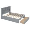 Full Size Platform Bed with Storage Headboard and 2 Drawers