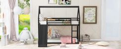 Twin over Twin House Bunk Bed with Ladder and Slide