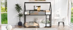 Twin over Twin House Bunk Bed with Built-in Ladder
